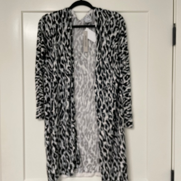 Sweet Romeo Open Front Cardigan Leopard Print NWT - Picture 3 of 8